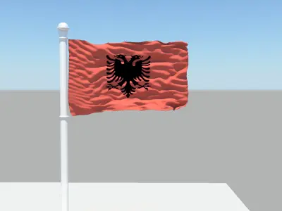 Albania Flag 3D model