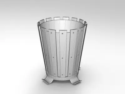 Public Trash Can Low-poly 3D model purchase