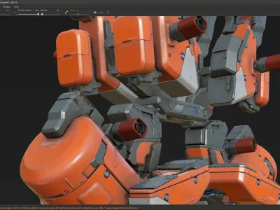 scifi-model540 orange robot 3D model