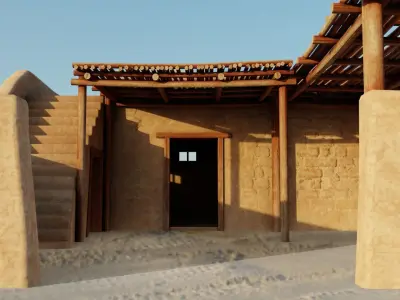 Common Desert House Low-poly 3D model