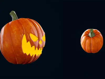 Halloween Pumpkin Head 02 - Game Ready - Textured PBR Low-poly 3D model