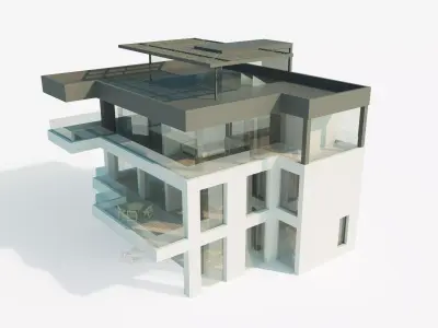 Villa  House Low-poly 3D model