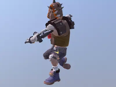 Cabal Warrior Cyborg Combatant Attack Air Flip Animated 3D model