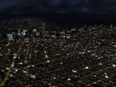 Night Game City 3D model