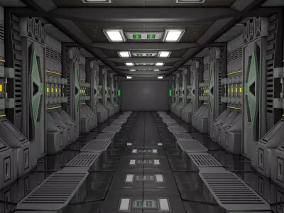 Sci Fi Corridor  3D model 32