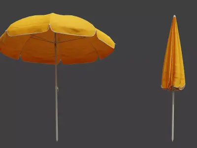 Beach Umbrella Game-Ready Low-poly 3D model