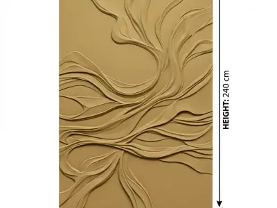  Modern Wave Relief Panel Wall Decor Set STL Mural CNC 368 3D model