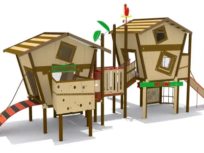 Wooden Playground Low-poly 3D model