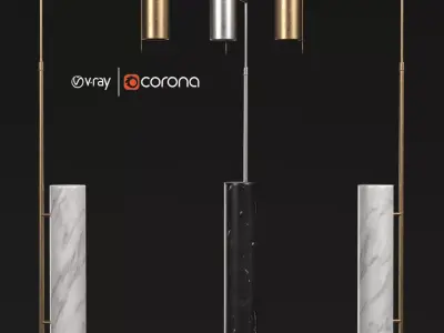 Alma floor lamp by Kelly Wearstler 3D model