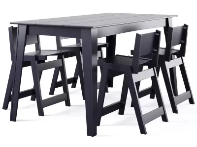 Alfresco Counter Table and Counter Stool by Loll designs 3D model