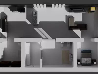 Glass House Design Concept Low-poly 3D model