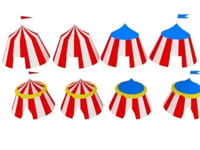  Tent Circus Low-poly 3D model
