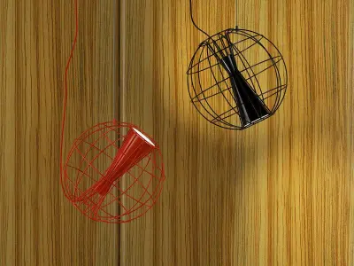 Latitude hanging lamp with ball in middle 3D model