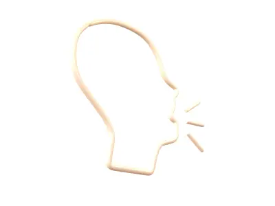 Neon Speaking Head v1 002 Low-poly 3D model