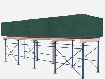 NYC Sidewalk Shed Low-poly 3D model