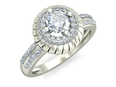 Diamond Engagement  ring 50 cad files  part 01 3D print model