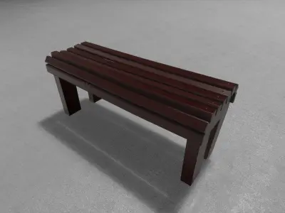 CITY Street Bench Wood SoftField Low-poly Low-poly 3D model