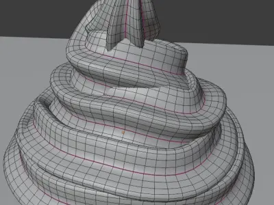 Delicious strawberry ice cream with sprinkles 3D model