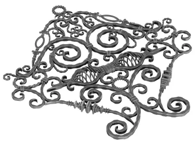 Wrought Iron Rail Clone Preset 3D model