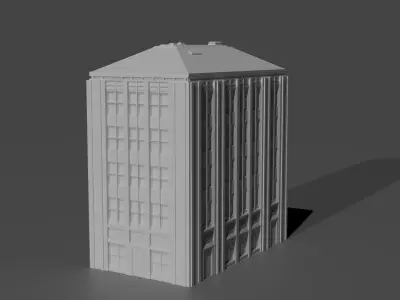 Art Deco Office Tower Low Poly City Building Game Ready 3D print model