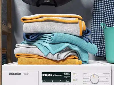 Laundry Area Washing Machine Set  3D model
