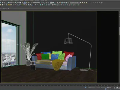 interior living room scene 45 3D model