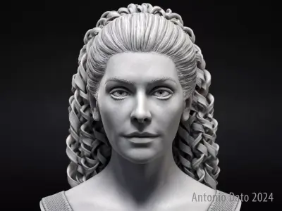Marina Sirtis as Deanna Troi Bust Printable 3D Model 3D print model