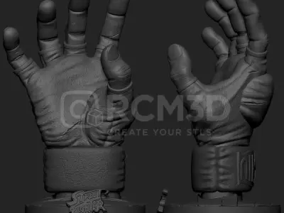 Street Fighter Ryu and Key hand joystick holder 3D print model