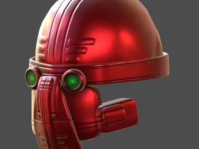 Gas mask helmet 3d model scifi Low-poly  Low-poly 3D model 371