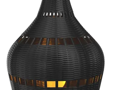 Montauk Handwoven Rattan Teardrop Pendant 20 Inch 3D model