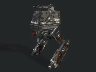 Scout light Mech  Low-poly 3D model