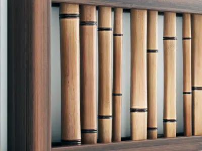 Bamboo branch wall 3D model