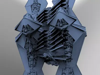 Sci-Fi Egyptian Floating Monolith temple 7 3D model