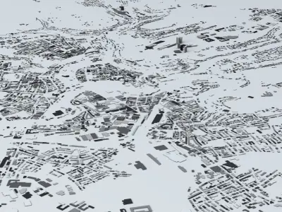 Luxembourg City Streets and Buildings 3D model