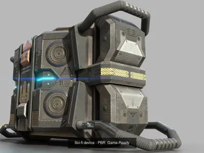 Sci Fi devices - Cyberpunk Automation  - low poly - 3D Model Pack