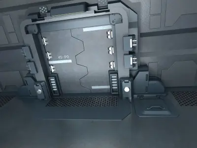 spaceship space station futuristic t sci-fi fantasy 3D model