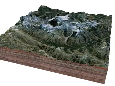 Gonggar Mountain Tibet China 3D model