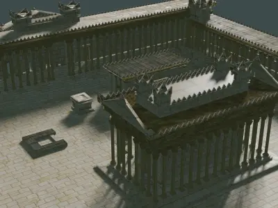Temple of Bel game ready PBR 3D model
