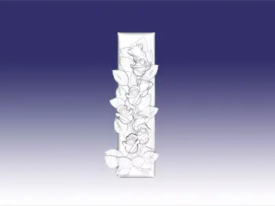 tombstone with roses 34 3D model