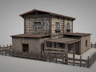 Anatolian Village House 7 Low-poly 3D model