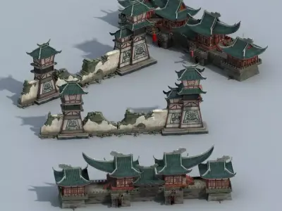 Ancient buildings 3D model get
