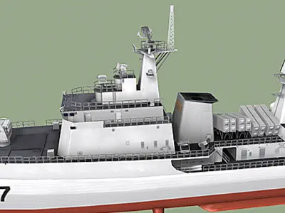  Chinese Navy Type 051B Luhai Class DDG-167 Shenzhen (low polygon) 