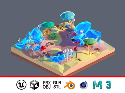 land 87A Low-poly 3D model