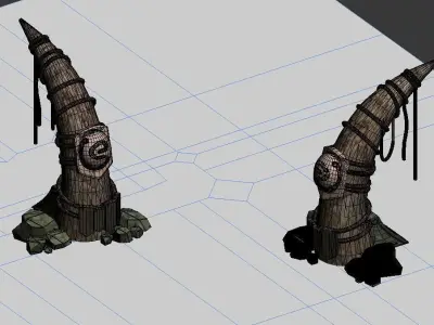 Game model - stone teeth 3D model