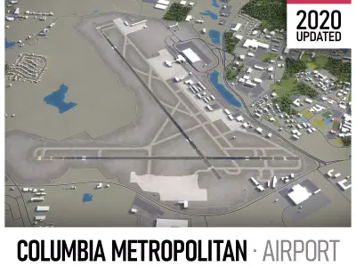 Columbia Metropolitan Airport - CAE Low-poly 3D model