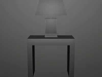 Modern table and lamp Low-poly 3D model