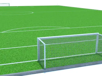Football field Low-poly 3D model