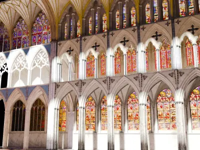 Cathedral FULL Gothic Nave  Low-poly 3D model