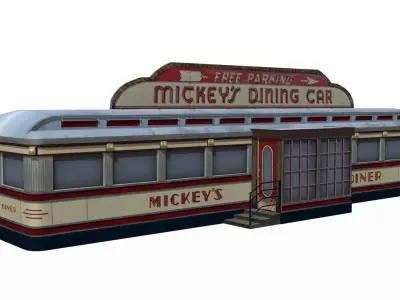 old dining Low-poly 3D model