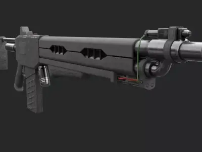 Sci-Fi Gun Low-poly 3D model 19